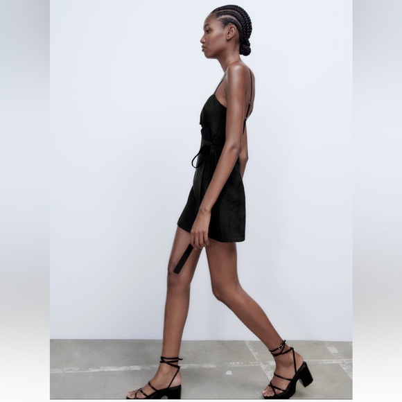 ZARA LINEN BLEND CUT OUT JUMPSUIT DRESS - Picture 3 of 8